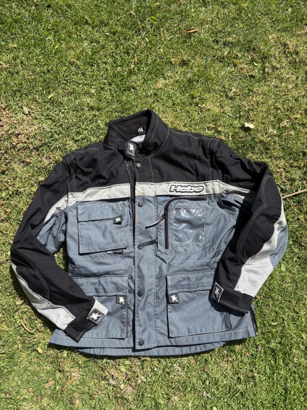 Hebo Men's Black and Gray Performance Motorcycle Jacket